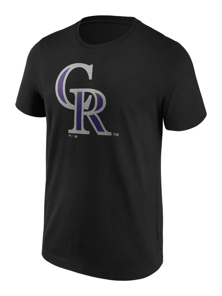 Fanatics MLB Colorado Rockies Primary Logo Graphic 100% Cotton Black T-Shirt - Image 2 of 3 Fanatics MLB Colorado Rockies Primary Logo Graphic 100% Cotton Black T-Shirt - Image 2 of 3