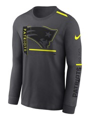 Fanatics Grey NFL New England Patriots VOLT Long Sleeve Dri-FIT Cotton T-Shirt - Image 2 of 3