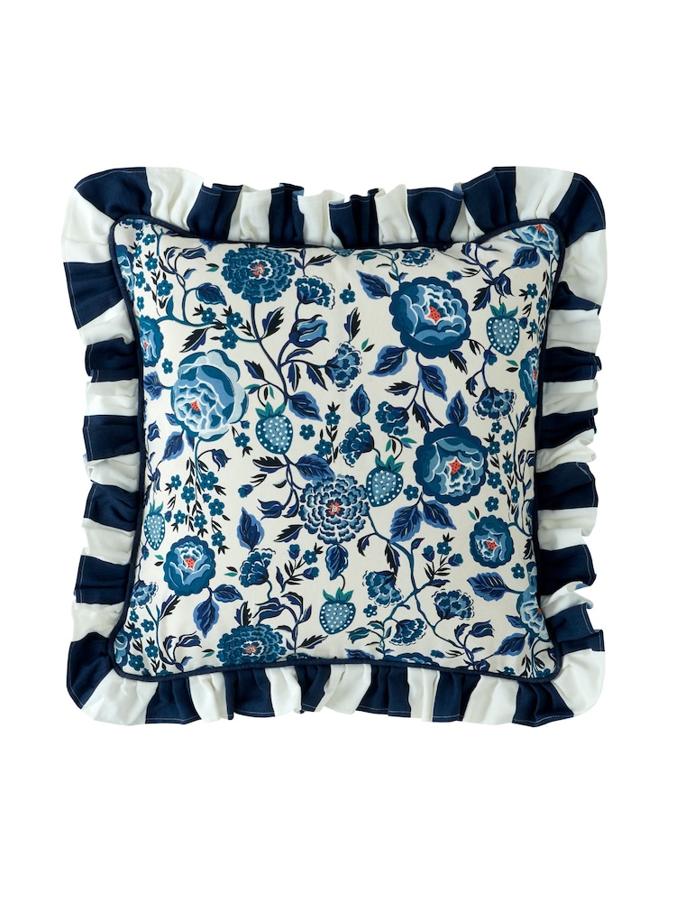 Cath Kidston Strawberry Garden Navy Strawberry Garden Polyfilled 100% Cotton Cushion - Image 6 of 6 Cath Kidston Strawberry Garden Navy Strawberry Garden Polyfilled 100% Cotton Cushion - Image 6 of 6