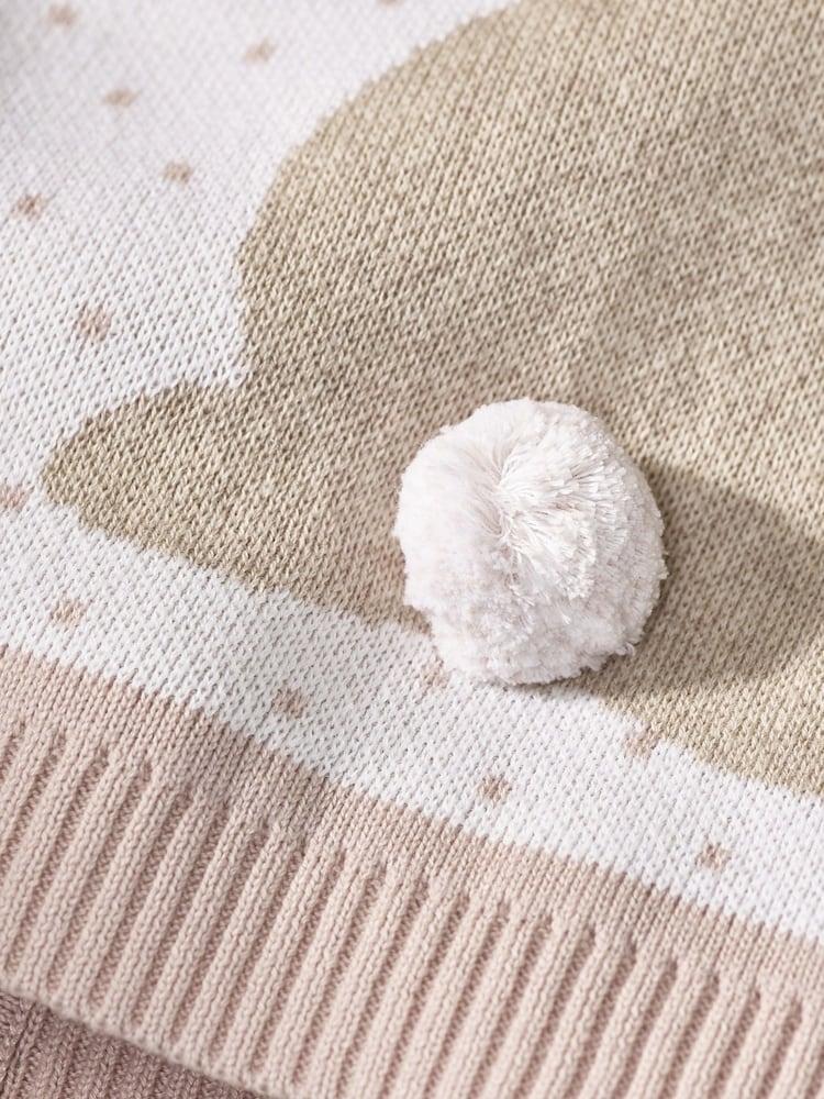 The White Company Pink Pom Bunny Baby Blanket - Image 2 of 3