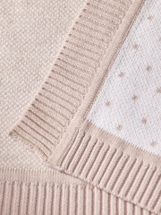 The White Company Pink Pom Bunny Baby Blanket - Image 3 of 3