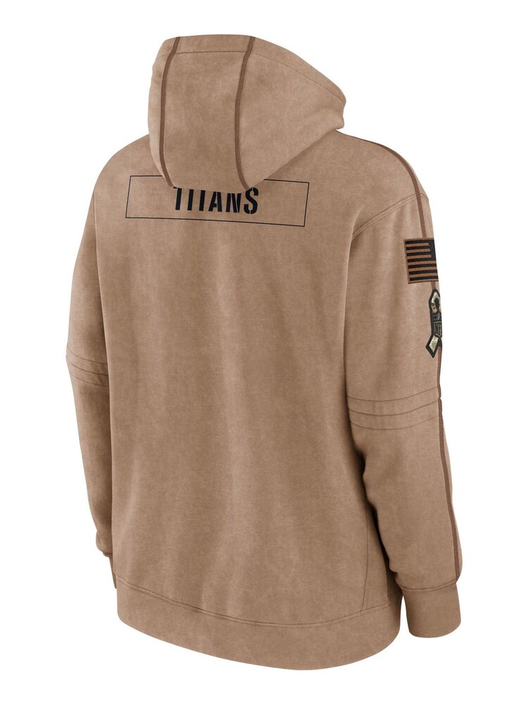 Fanatics NFL Tennessee Titans 2023 Salute To Service Brown Hoodie - Image 2 of 3