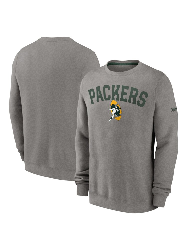 Fanatics Grey NFL Bay Packers Club Rewind Crew Sweat Shirt - Image 1 of 3