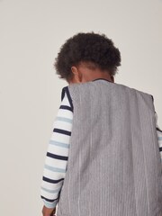 The White Company Blue Cotton Stripe Twill Gilet - Image 3 of 8