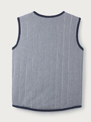The White Company Blue Cotton Stripe Twill Gilet - Image 8 of 8