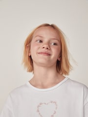 The White Company Pyjama mit Karomuster und Stickerei mit Herzmotiv aus 100 % Baumwolle - Bild 4 von 6