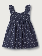 The White Company Blue Camille 100% Cotton Frill Sleeve Jersey Dress - Image 12 of 12