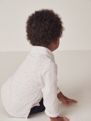 The White Company Cotton White Stripe Embroidered Lobster Polo Shirt - Image 2 of 6