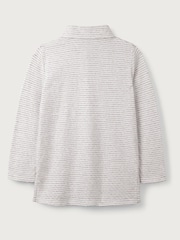 The White Company Cotton White Stripe Embroidered Lobster Polo Shirt - Image 6 of 6