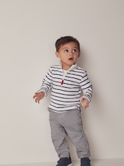The White Company Blue Cotton Stripe Twill Trousers - Image 1 of 6