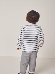 The White Company Blue Cotton Stripe Twill Trousers - Image 2 of 6