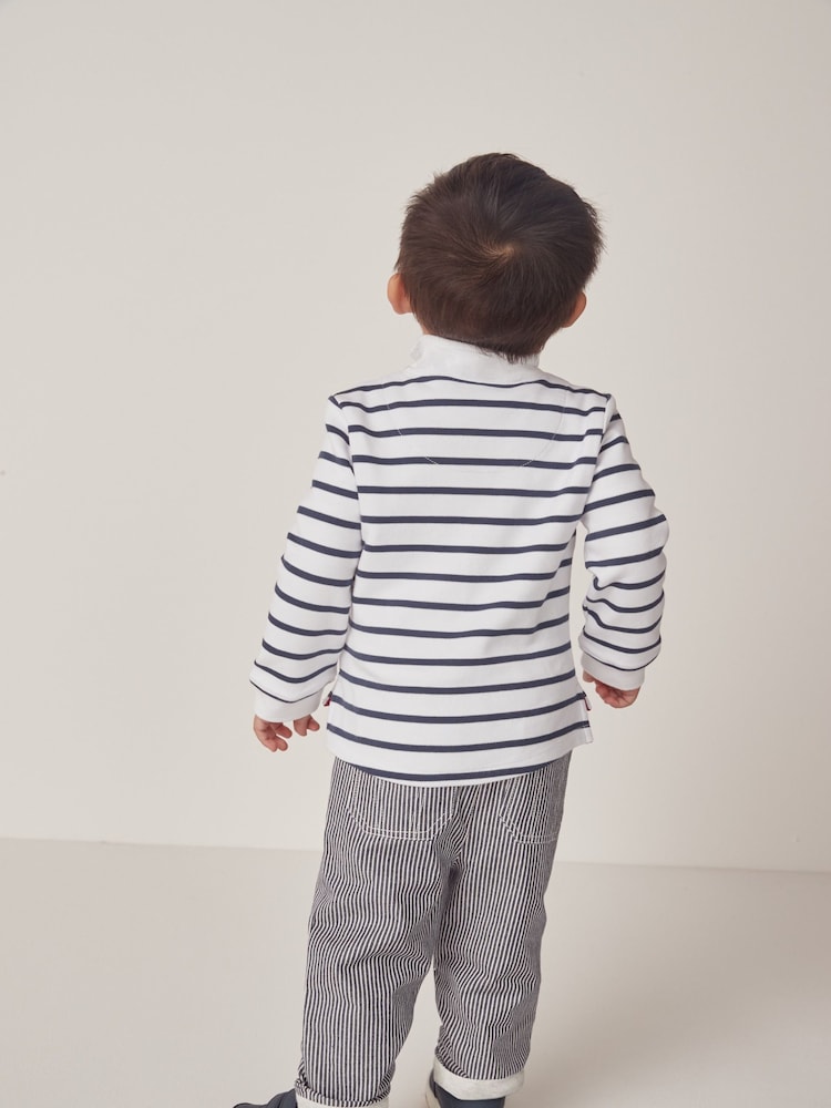 The White Company Blue Cotton Stripe Twill Trousers - Image 2 of 6