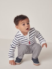 The White Company Blue Cotton Stripe Twill Trousers - Image 3 of 6