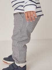 The White Company Blue Cotton Stripe Twill Trousers - Image 4 of 6