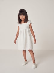 The White Company Cotton Broderie White Dress - Image 1 of 12
