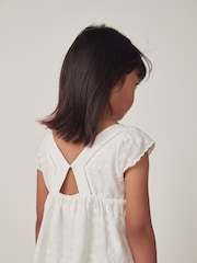 The White Company Cotton Broderie White Dress - Image 3 of 12