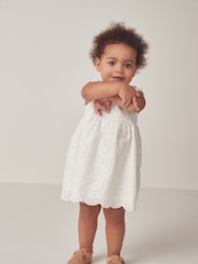 The White Company Cotton Broderie White Dress - Image 5 of 12