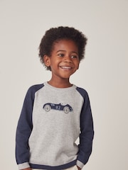 The White Company Grey Cotton Race Car Jumper - Image 1 of 9