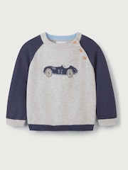 The White Company Grey Cotton Race Car Jumper - Image 8 of 9