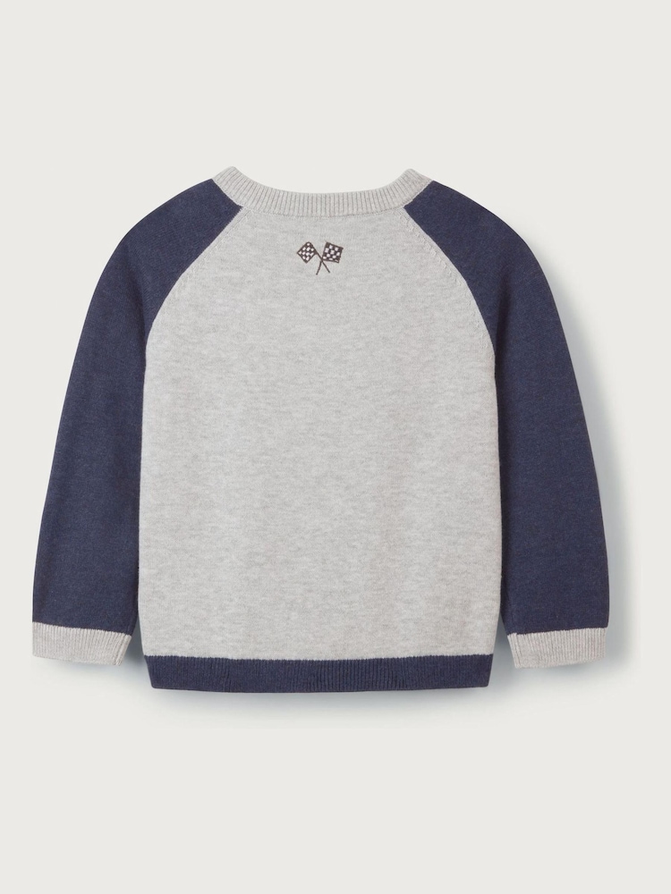The White Company Grey Cotton Race Car Jumper - Image 9 of 9
