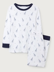 The White Company Cotton Giraffe Print 100% Cotton White Pyjamas - Image 5 of 6