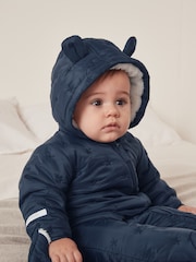 The White Company Blue Star Quilted Pramsuit - Image 1 of 4