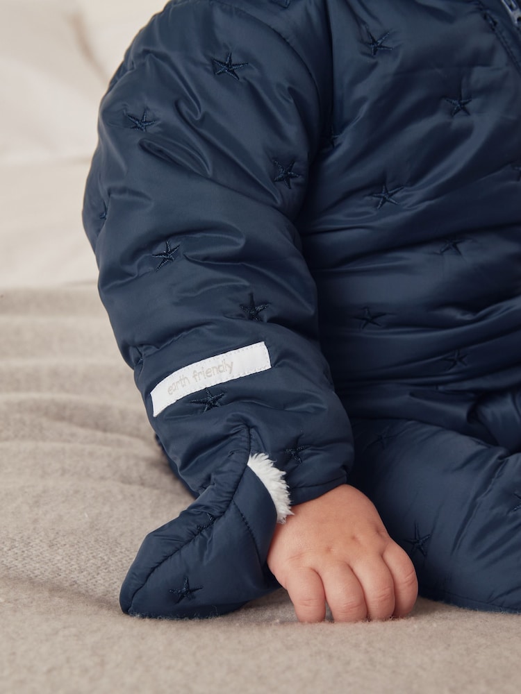 The White Company Blue Star Quilted Pramsuit - Image 2 of 4