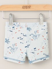Mamas & Papas Blue Sea Print Swim Trunks - Image 1 of 3