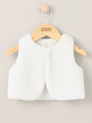 Mamas & Papas Cream Faux Fur Gilet - Image 1 of 4