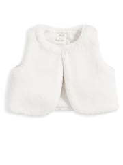 Mamas & Papas Cream Faux Fur Gilet - Image 2 of 4