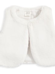 Mamas & Papas Cream Faux Fur Gilet - Image 3 of 4
