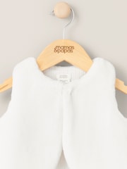 Mamas & Papas Cream Faux Fur Gilet - Image 4 of 4
