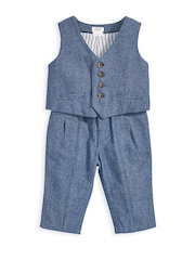 Mamas & Papas Blaues 2-teiliges Westen- und Hosenset - Bild 1 von 4