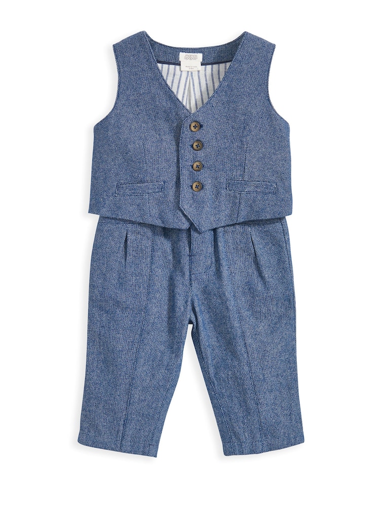 Mamas & Papas Blaues 2-teiliges Westen- und Hosenset - Bild 1 von 4