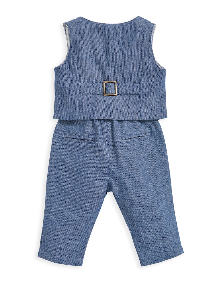Mamas & Papas Blaues 2-teiliges Westen- und Hosenset - Bild 2 von 4