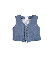 Mamas & Papas Blaues 2-teiliges Westen- und Hosenset - Bild 3 von 4