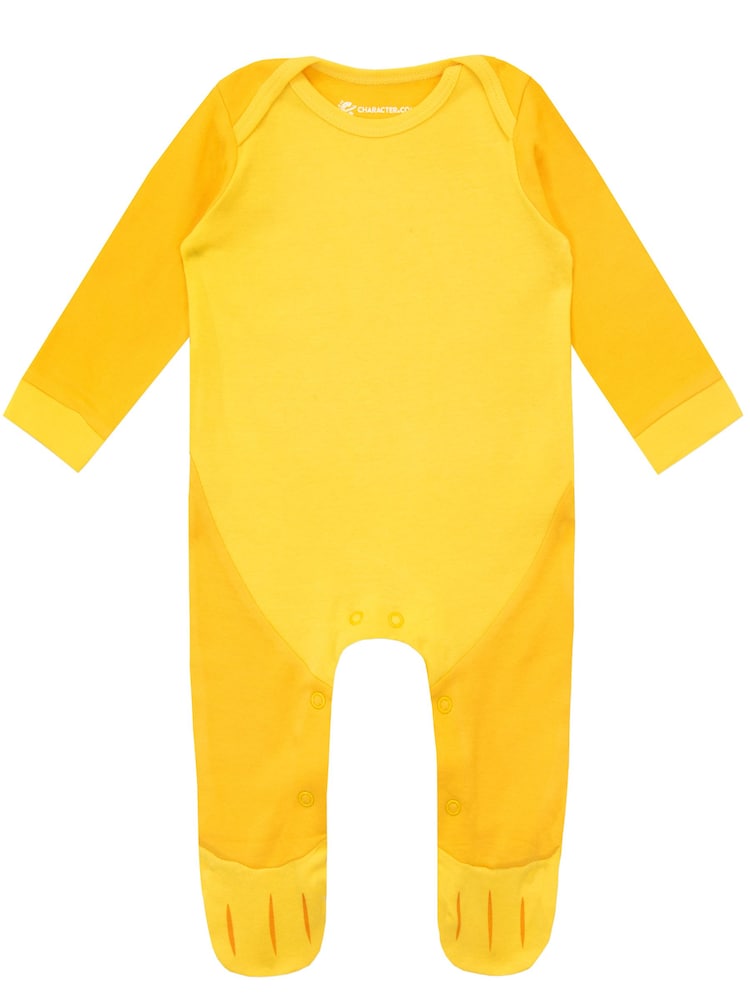 Character Yellow Baby Lion King 100% Cotton Sleepsuit and Hat Set - Image 2 of 3