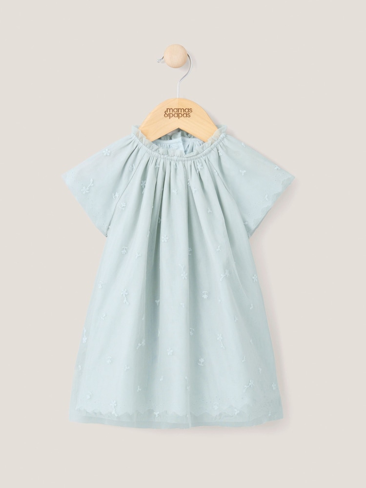 Mamas & Papas Green Embroidered Detail Dress - Image 1 of 2