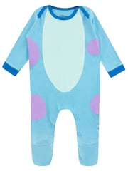 Character Blue Monsters Inc Sully 100% Cotton Sleepsuit and Hat Set - Image 3 of 6
