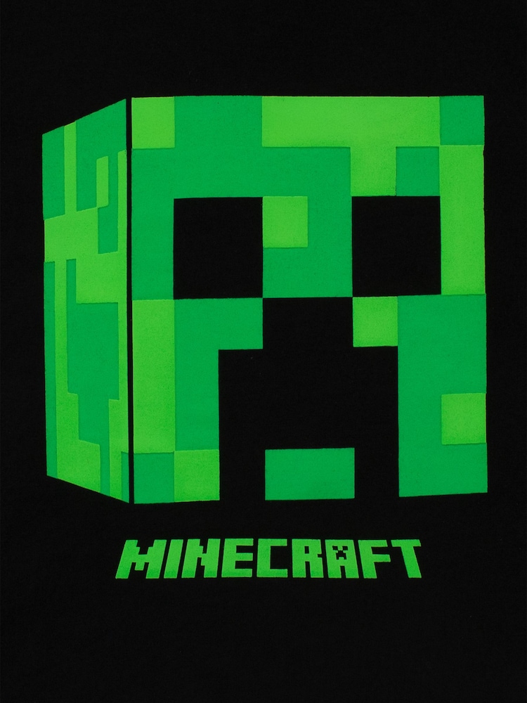 Character Black 100% Cotton Minecraft Creeper T-Shirt - Image 2 of 2
