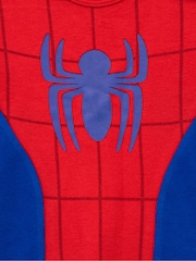 Character Blue/Red Baby Spiderman 100% Cotton Sleepsuit and Hat Set - Image 3 of 3