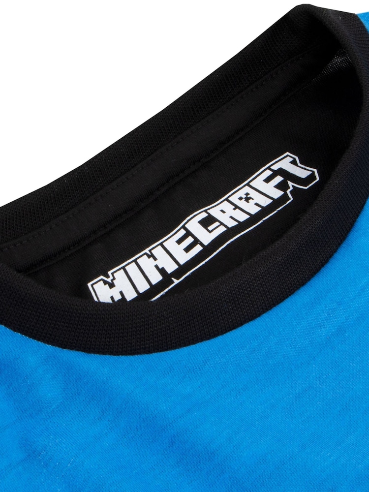 Minecraft Black Blue Character Black and Blue Minecraft Short Pyjamas - Image 3 of 7