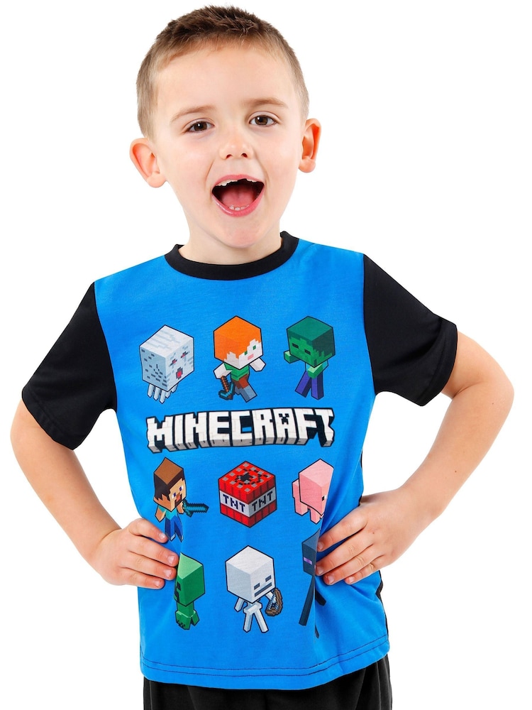 Minecraft Black Blue Character Black and Blue Minecraft Short Pyjamas - Image 7 of 7