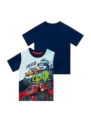 Character Dark blue Blase and The Monster Machines Short Pyjamas - Image 3 of 9