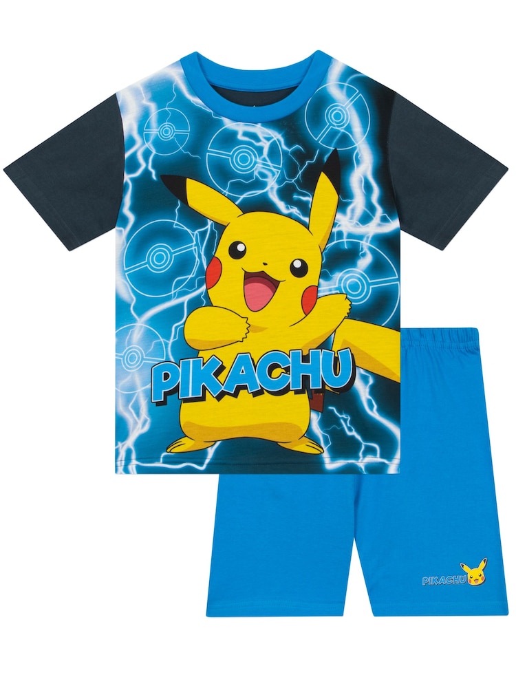 Pokemon Sky Blue Character Short Pyjamas - Image 2 of 8 Pokemon Sky Blue Character Short Pyjamas - Image 2 of 8
