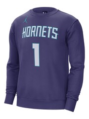 Fanatics Purple NBA Charlotte Hornets Name & Number Crew Sweatshirt - Lamelo Ball - Image 2 of 3