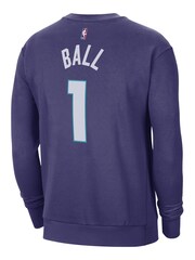 Fanatics Purple NBA Charlotte Hornets Name & Number Crew Sweatshirt - Lamelo Ball - Image 3 of 3