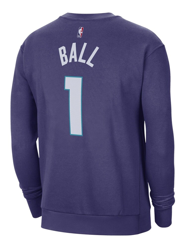 Fanatics Purple NBA Charlotte Hornets Name & Number Crew Sweatshirt - Lamelo Ball - Image 3 of 3