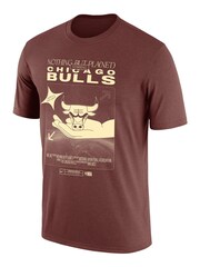 Fanatics NBA Chicago Bulls Move To Zero Team 100% Cotton Brown T-Shirt - Image 2 of 3