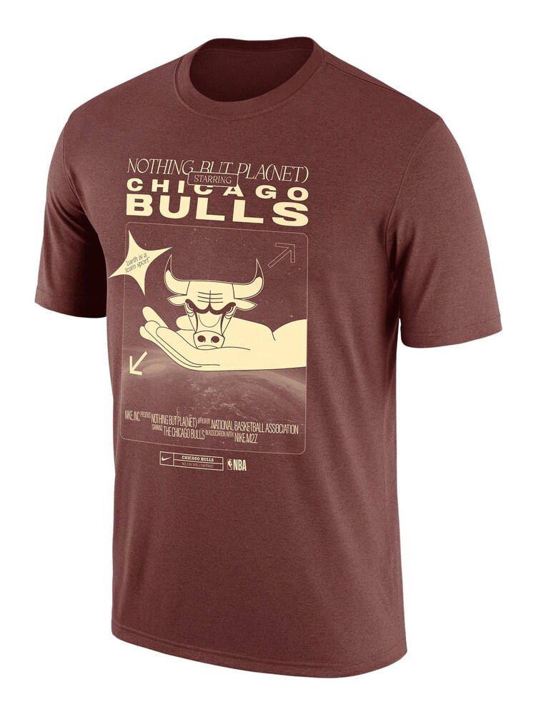 Fanatics NBA Chicago Bulls Move To Zero Team 100% Cotton Brown T-Shirt - Image 2 of 3